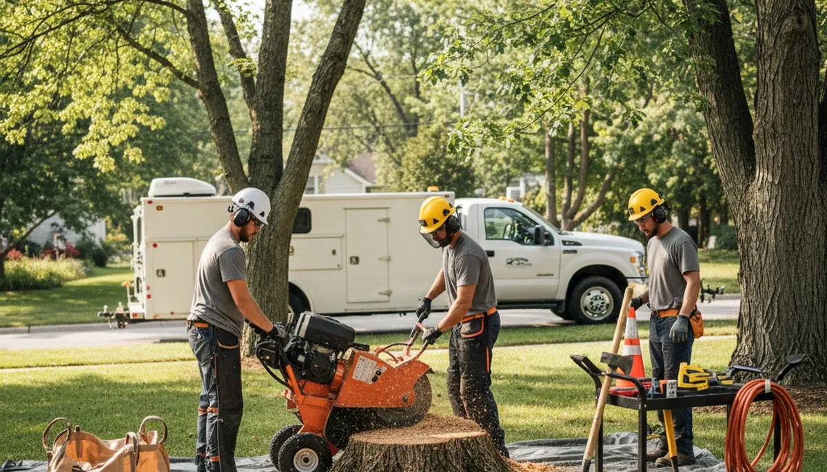 Stump removal service in Albany, GA for clearing old tree stumps from a residential yard