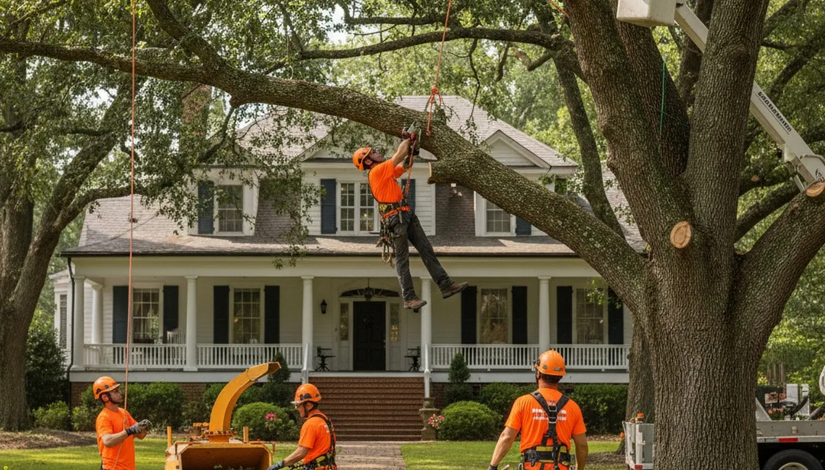 Tree service crew providing professional tree removal and trimming in Albany, GA