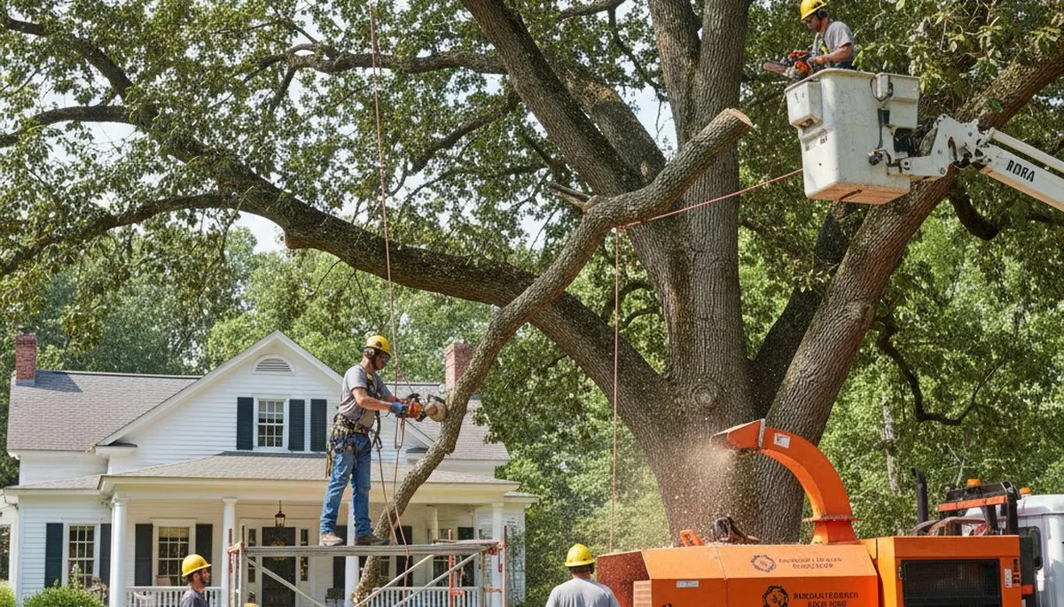 Tree service team in Albany, GA providing safe tree trimming and removal for local properties