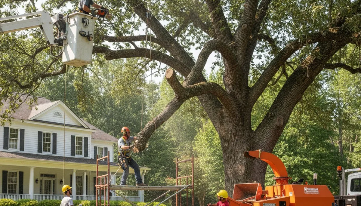 Tree service crew in Albany, GA providing professional tree removal and trimming assistance