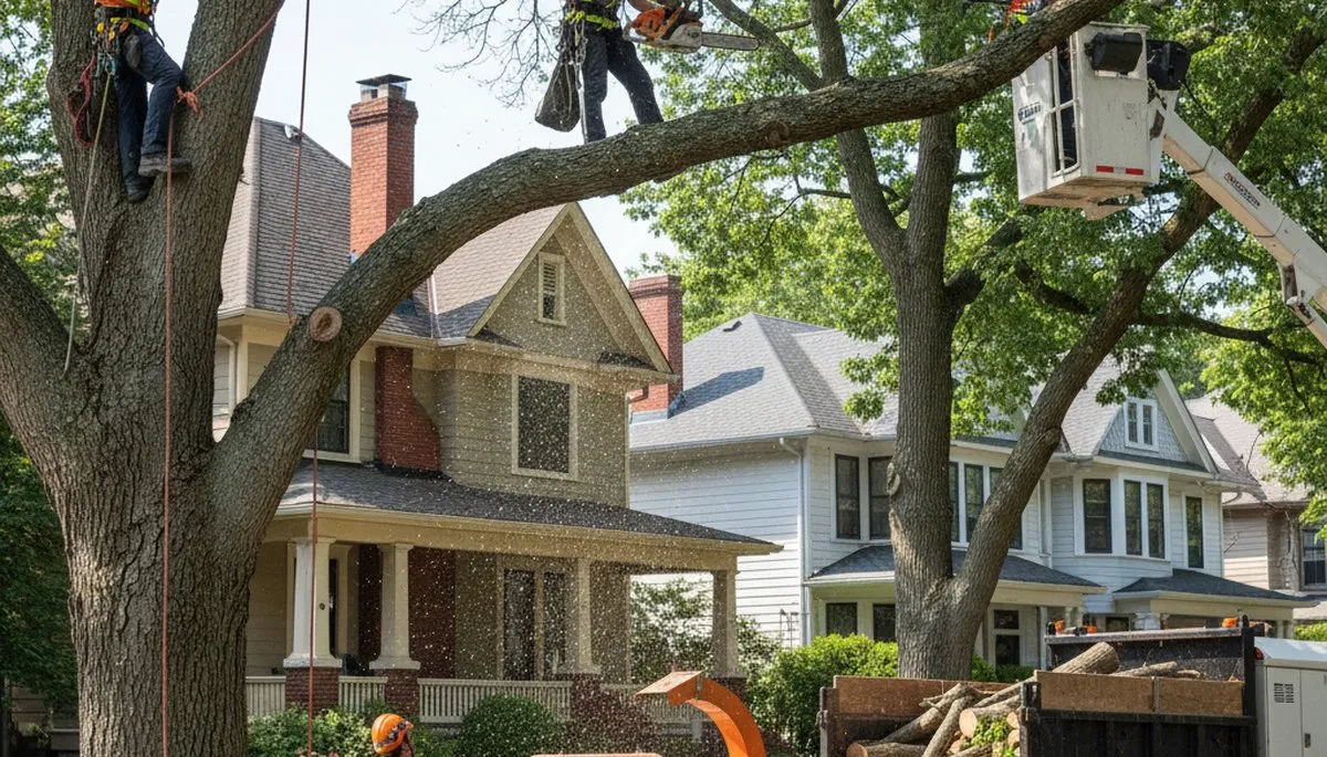 Tree service crew in Albany, GA performing professional tree removal and trimming work
