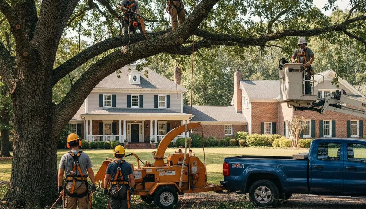 Tree service crew in Albany, GA trimming and removing trees for safe, professional property care