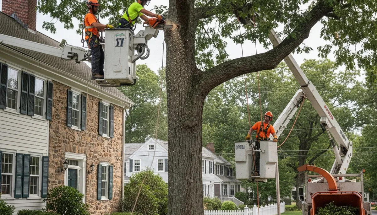 Tree service crew in Albany, GA providing professional tree removal and trimming for local properties
